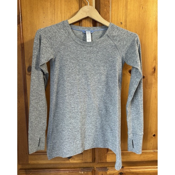 Ivivva by Lululemon Girls Youth Kids 10 Long Sleeve Shirt Top Gray Running Yoga - Picture 1 of 7
